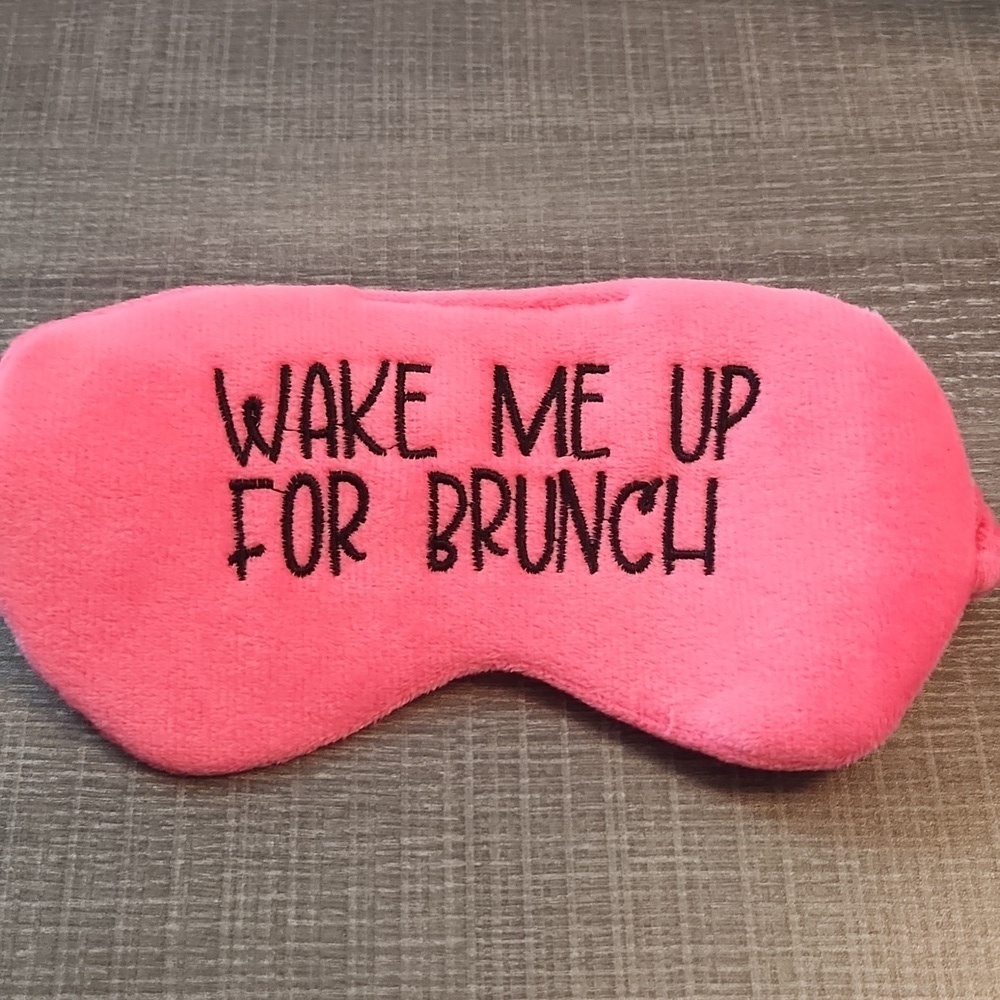 Super Soft Pink Sleep Mask with Fun Slogan